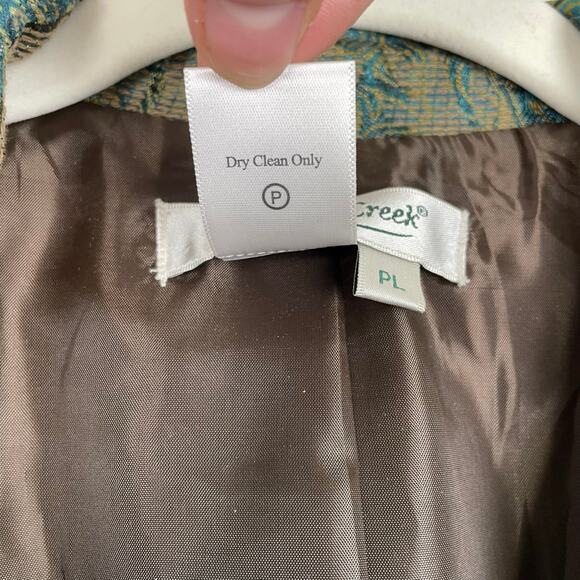 VTG Coldwater Creek Tapestry Jacket LP Green Floral Shimmery Boho Fairy Grunge - Picture 11 of 16